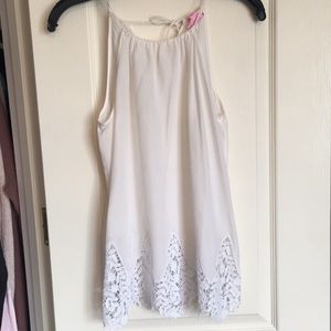 White tank top with lace bottom